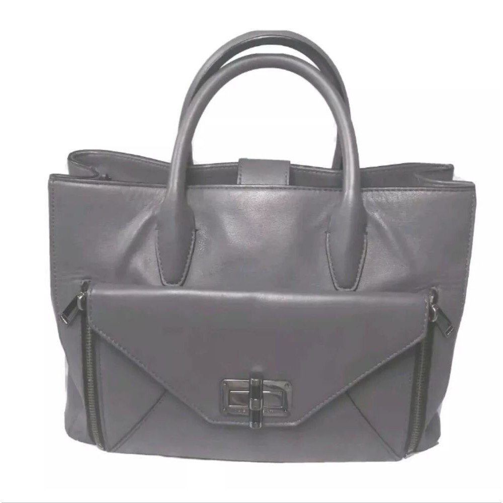 Diane Von Furstenberg Secret Agent Tote Gray Handbag Medium Size Retail $498